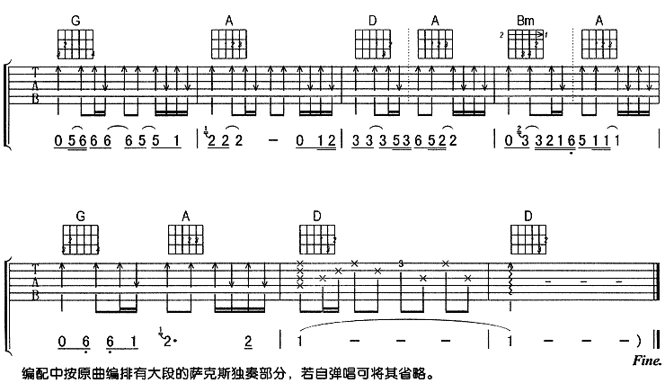 因为寂寞|吉他谱|图片谱|高清|刘若英