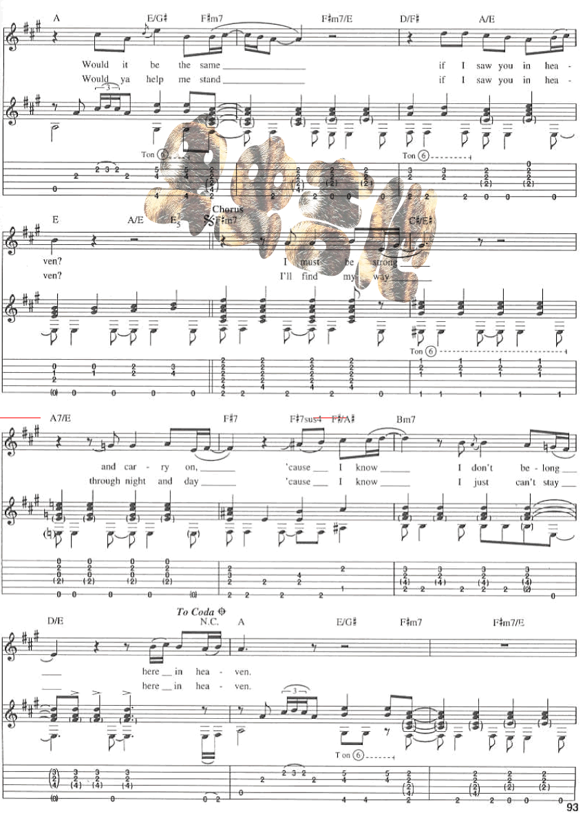 _泪洒天堂_吉他谱