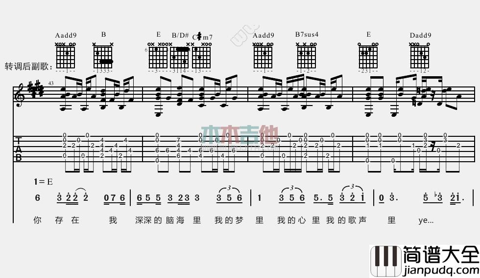 李代沫_我的歌声里_吉他谱_Guitar_Music_Score