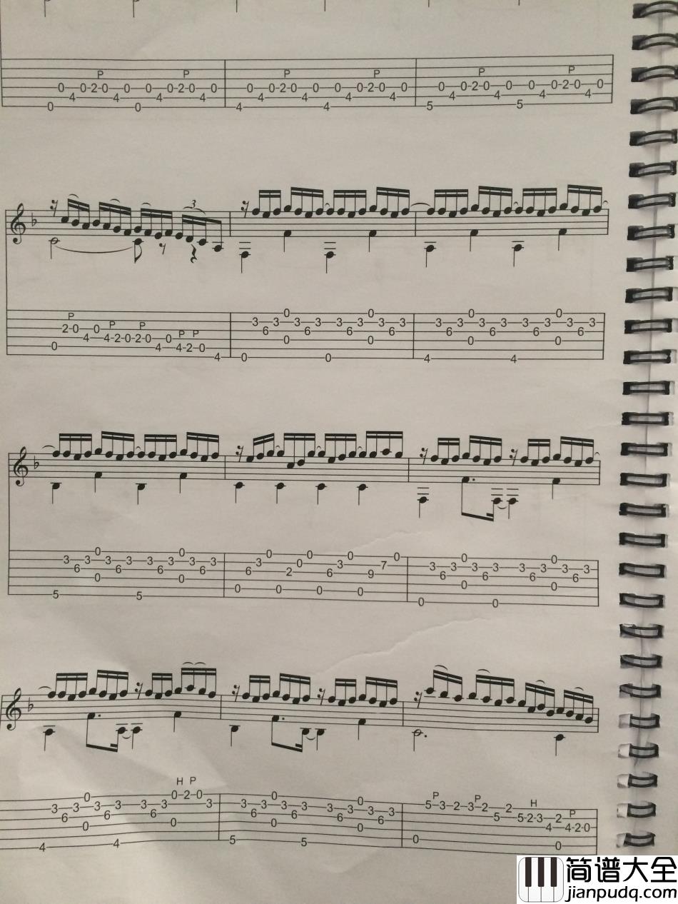 伍伍慧_Bluebird_指弹__吉他谱_Guitar_Music_Score