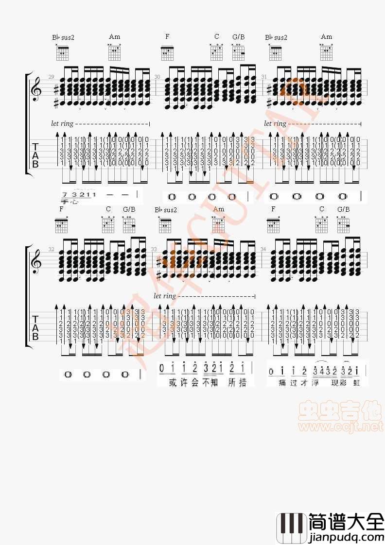 以后要做的事_【超华GUITAR】编配|吉他谱|图片谱|高清|林俊杰