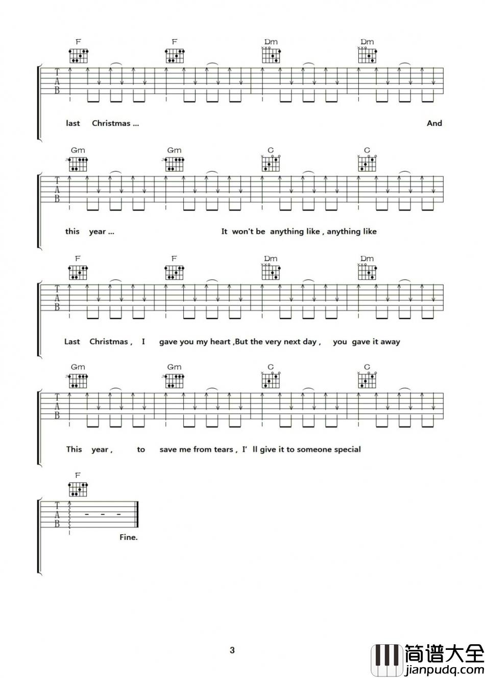 Taylor,Swift_Last_Christmas_吉他谱_Guitar_Music_Score