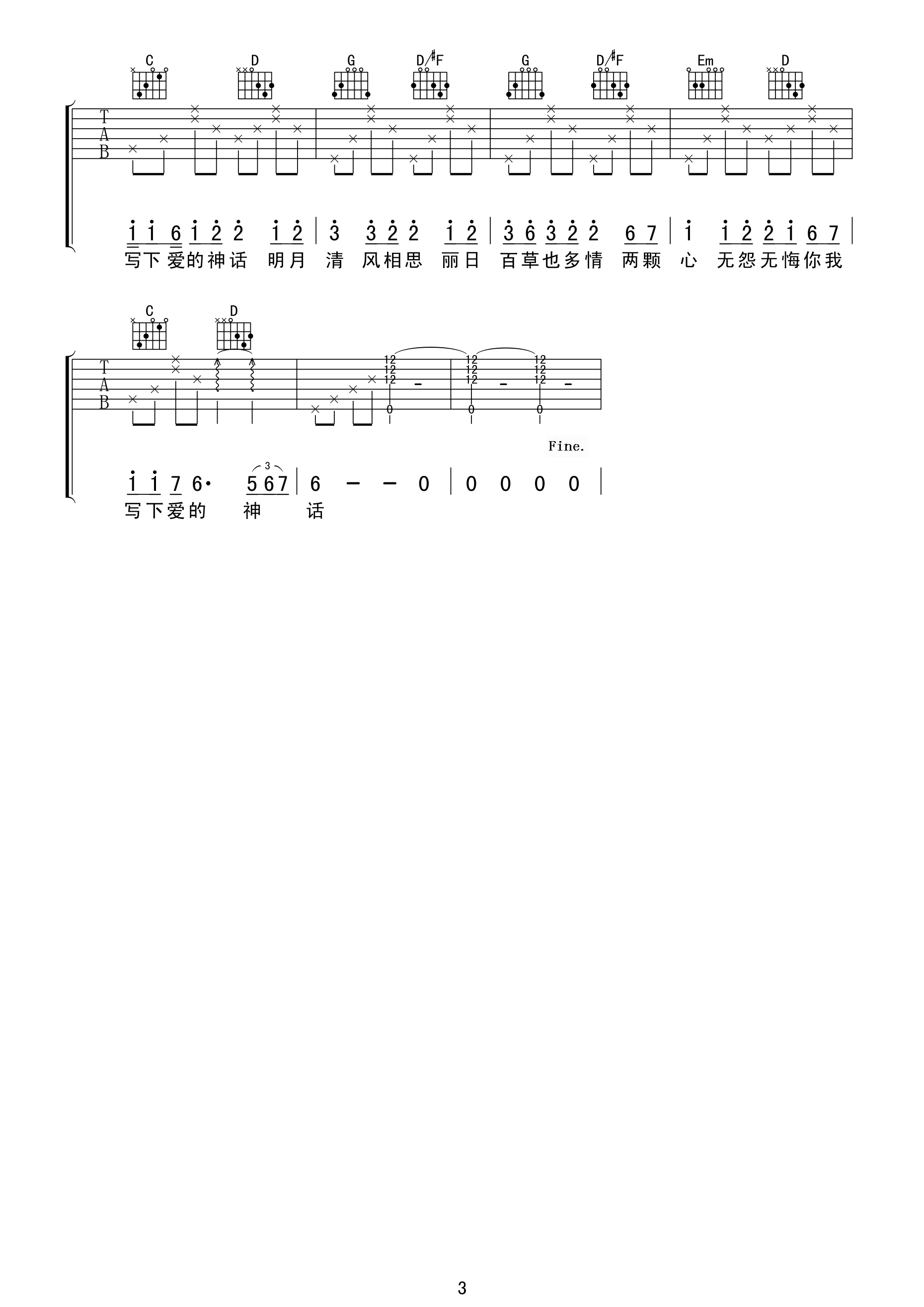 谭晶_康美之恋_喀什怒放__吉他谱_Guitar_Music_Score