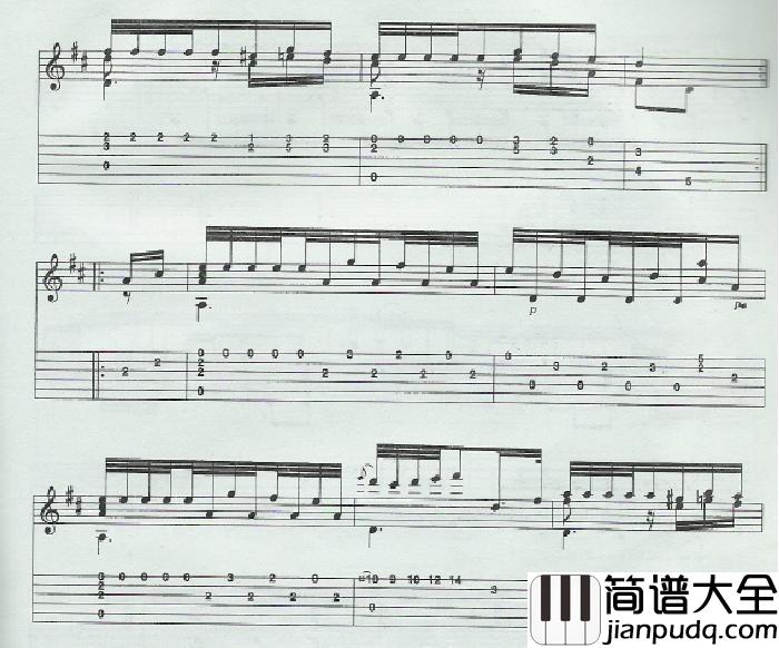 关于你的甜蜜记忆|吉他谱|图片谱|高清|世界名曲