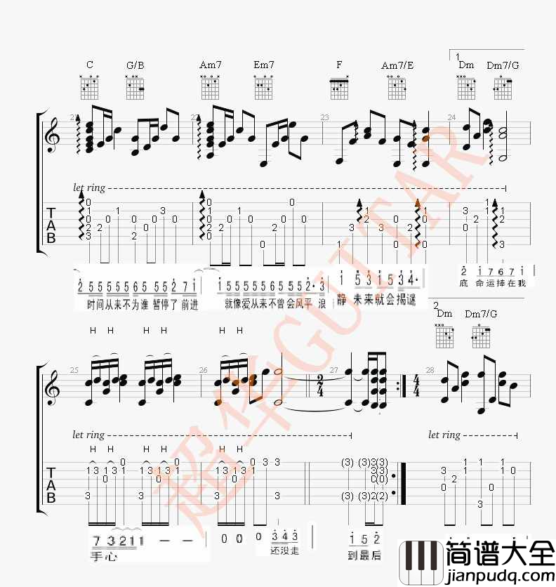 以后要做的事_林俊杰_图片谱标准版_吉他谱_林俊杰_吉他图片谱_高清