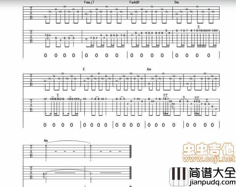 难忘的一天||许巍|吉他谱|图片谱|高清|许巍