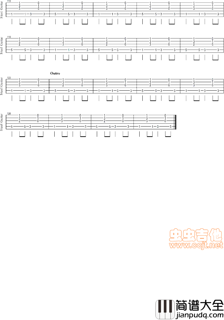 全网首发somebody_that_i_used_to_know_（可分多人版）|吉他谱|图片谱|高清|Kimbra