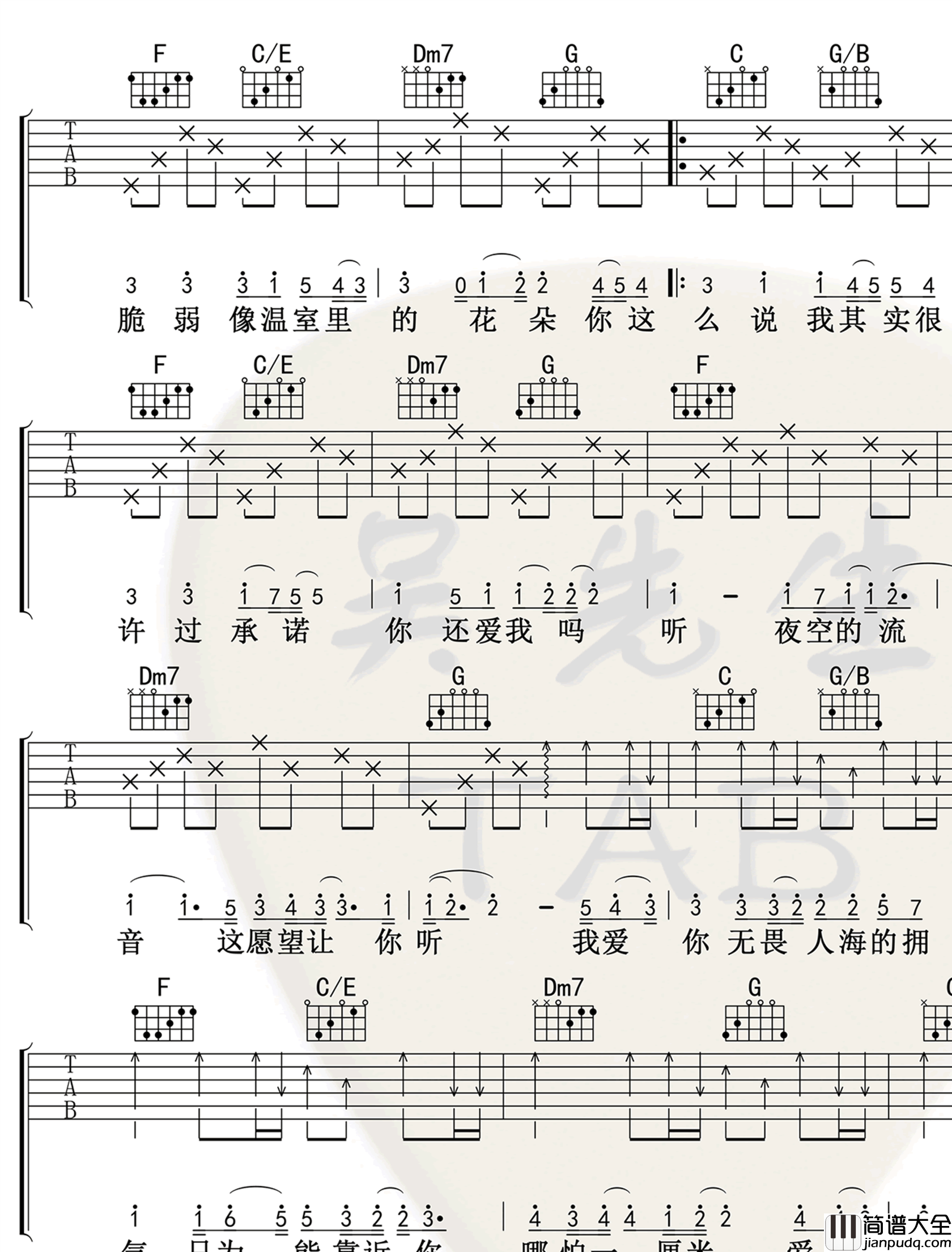 棉子_棉子勇气_吉他谱