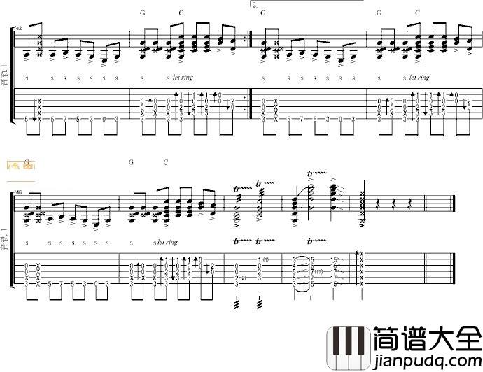 爱你在心口难开_阿涛_图片谱完整版_吉他谱_孙露_吉他图片谱_高清
